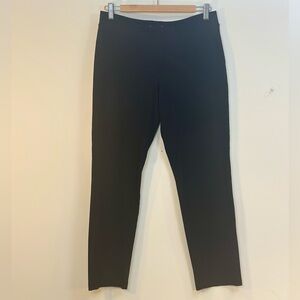 Eileen Fisher Pants Black S Mid Rise Pull On Straight Leg Elastic Waist Stretch